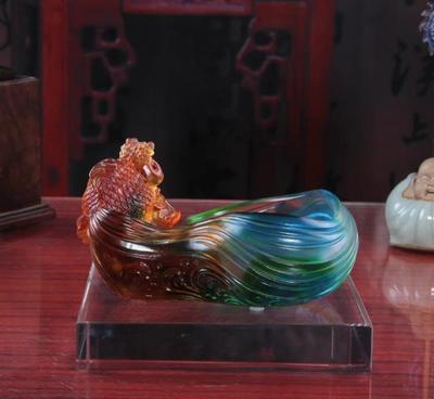 琉璃坊魚果碟 古法琉璃家飾工藝品，商務禮品優選